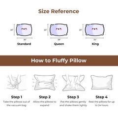 Peace Nest Set of 2 Bed Pillows Gusset Down Feather , King or Queen Size