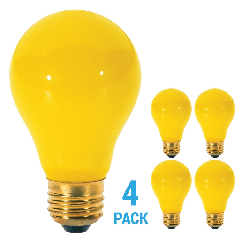 Pack YELLOW BUG LIGHT BULBS 40W Watt A19 Medium E26 120V 40A/Bug 40A/YB 40A19/Y
