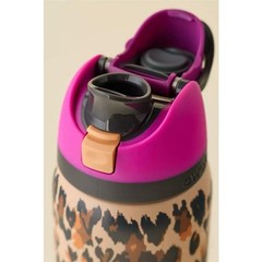 Brand New Owala FreeSip Leopard Heart Print 32oz Insulated Water Bottle-Pink Lid