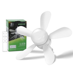 1-4PCS 2 In 1 E27 Ceiling Socket Fan 30W Dimmable LED Light Remote Control