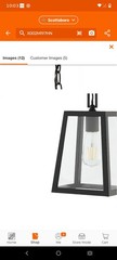 Glendale 6.75 in. 1-Light Black/Clear Outdoor LED Pendant Farmhouse Open Box