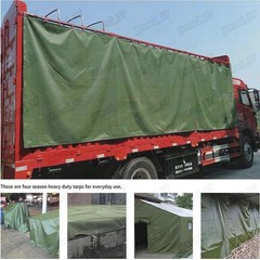 Canvas Tarp 26.5oz Heavy Duty Water and Mildew Resistant Tarpaulin RV Boat Cover