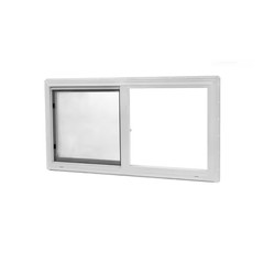 32.25 In. X 24.25 In. White Left-Hand Double-Pane Insulated Glass Vinyl Sliding