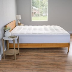 Allswell Washable Gel Memory Foam Mattress Pad Queen – White