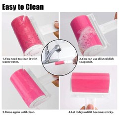 Sticky Lint Roller Clean Pet Hair Remover Washable Reusable Set of 2 Travel Size