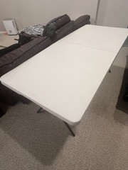 6 Foot Folding Table Heavy Duty, Portable Plastic Folding Table with Handle