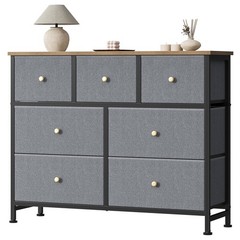 OLIXIS 7 Storage Drawers Fabric Dresser for Bedroom Livingroom with Wooden Top
