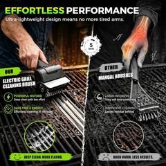 BBQ Grill Electric Brush High-Speed Cordless USB Rechargeable Grill Brush