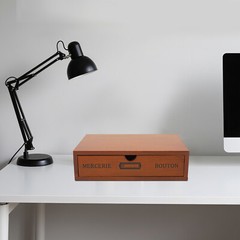 Single-Drawer Storage Box Wooden Desktop Jewelry Organizer Desktop Drawer