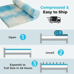 DUMOS 5-Zone Support Memory Foam Mattress Topper,Pain Relief,Cooling Gel Infused