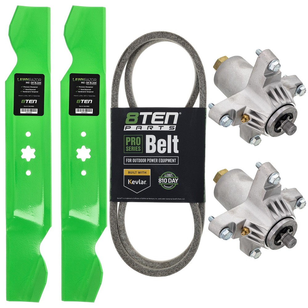 8TEN Spindle Blade Belt Kit for Yard-Machines 660F 450F LT-38 LT38 747G 38-Inch