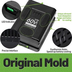 5.0Ah Li-ion Battery For Greenworks 60 V LB60A00 LB60A02 LB60A03 60Volt Max Tool
