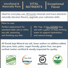 Baja Gold Mineral Sea Salt Natural Grain Crystals 8 oz. Bag
