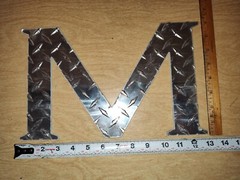 Letter M Aluminum Diamond Plate 13″ x 8″ x 1/8″