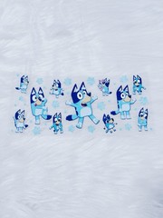 Bluey UV DTF Cup Wraps for 16 oz Glass Cups, 8 Sheets Transfers Variety