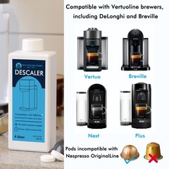 12 Months Supply Descaling Compatible with Vertuo, Odorless Coffee Brewer Mac…
