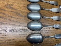 9 Rogers Nickel Silver spoons along with 4 Holmes & Edwards