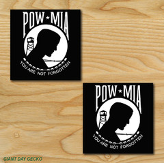 (2) TWO POW Vinyl Decal Sticker For Car Laptop Skateboard NEW USA VIETNAM POW