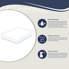Continental Sleep, Medium Firm Water-Resistance Foam Vinyl Mattress.