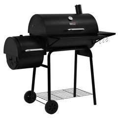 Royal Gourmet 30-Inch Charcoal Grill & Offset Smoker with Fixed Side Table