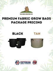1/5/10/20/30/45/50-400 Gallon Fabric Grow Bags, planter, Fabric Pot, Black/Tan