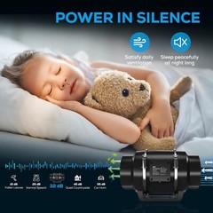 AITECAC 6 Inch Inline Fan Air Carbon Filter Ducting w/ Smart Controller for Tent