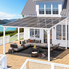 Wall Mounted Hardtop Gazebo Lean to Metal Pergola Outdoor Patio Awning Shelter