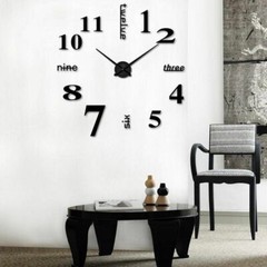 Modern DIY Large Wall Clock 3D Mirror Surface Sticker Big Number Watch Decor