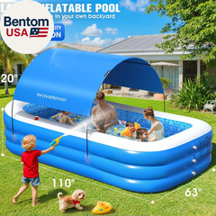 2026 Inflatable Pool with Canopy,Upgraded Blow up Pool for Adults&Kids,Large Inf