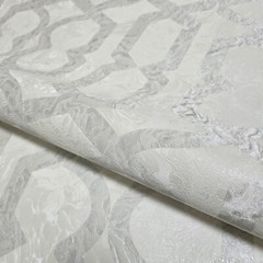 White cream tan silver trellis lines faux liquid art marble textured Wallpaper