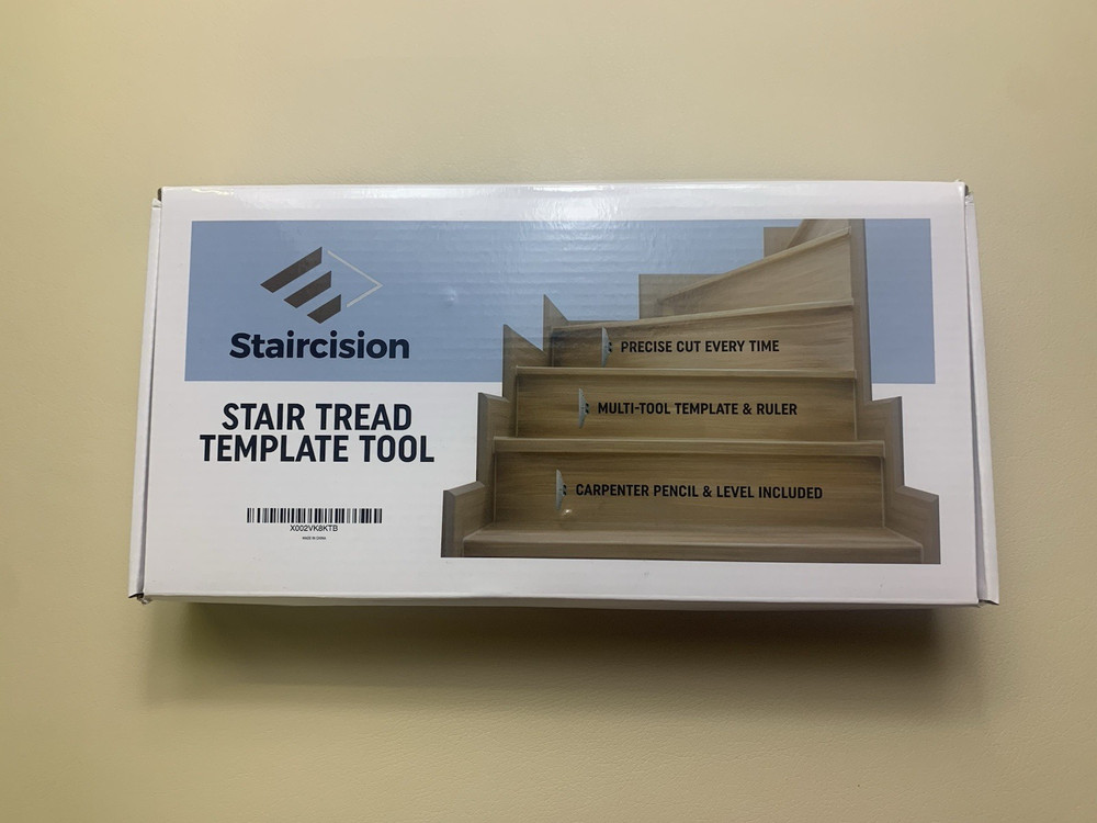 Staircision Stair Tread Template Tool – Stair Gauge Set with Pencil + Level