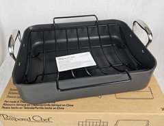 Pampered Chef Roasting Pan w/ Rack #2872 Non-Stick 16x12x4
