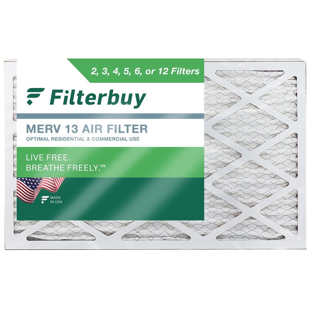 Filterbuy 14x30x1 Pleated Air Filters, Replacement for HVAC AC Furnace (MERV 13)