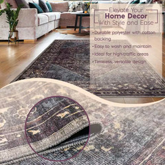 Irene Multicolor Distressed Washable 2 Ft. X 3 Ft. Scatter Rug