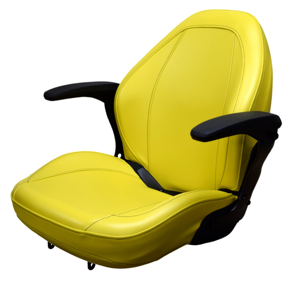 John Deere Lawn Mower Seat w/ Armrests Yellow 335 345 415 425 445 455 F710 F725