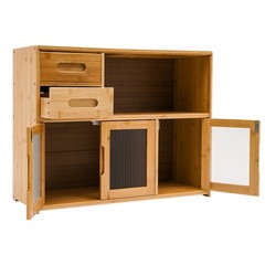 Home Wood Storage Cabinet Kitchen Storage Cabinet Floor Mount Pantry Cabinet