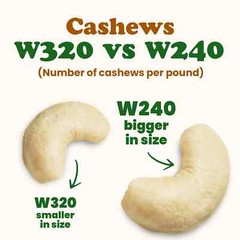 Organic Whole Large Cashews,W240 – Non-GMO, Kosher, Raw, Vegan – by Food To Live