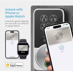 Lockly FingerPrint Secure Pro Zeno Satin Nickel Deadbolt WiFi Smart Lock Alexa