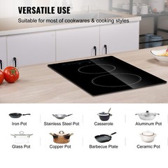 VEVOR 12″ Built-in Electric Cooktop Radiant Ceramic Cooktop 2 Burners 110V