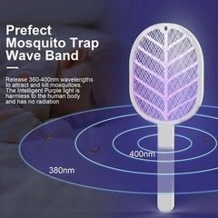 Handheld USB Rechargeable Mosquito Fly Swatter Zapper Killer Bug Insect Racket