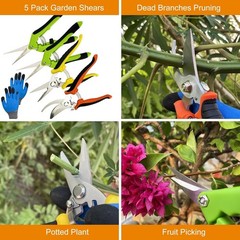Garden Pruning Shears 5 Pack Gardening Shears Garden Scissors Stainless Steel Pr