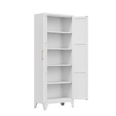 Freestanding Kitchen Pantry Storage Cabinet 3 Adjustable Shelves Metal Cupboards