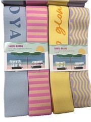 Bon Voyage 4 Pack Towel Bands, Towel Bands, 1.5 in. x 15.5 in. design Assorted