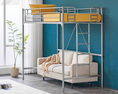 Loft Bed Twin Loft Bunk Bed Frame with Stairs Flat Ladder Rung for Kids Adults