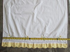 Pair Window Curtain Panel White Yellow Gingham Daisy Floral Farm Country 28×36
