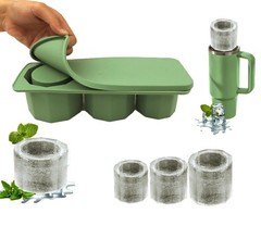 Ice Cube Tray Mold for Tumbler Cup Stanley 20-40oz 3 Pcs Silicone Cylinder Ice