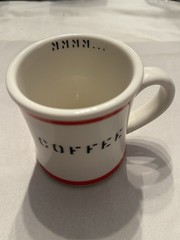Design Within Reach White Red Ceramic Coffee Mug, Novelty Text, 10onz, 1pc