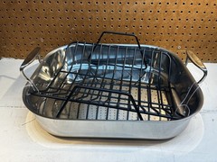 All Clad Stainless Steel Roasting Pan 16″ x 13″ Large Deep Dual Handle With Rack