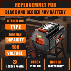 For Black Decker 40V Battery 40Volt Max Lithium 3.0AH LBX2040 LBXR36 LST136