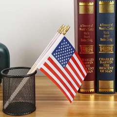 12 Pack Small American Flags – 4×6 Inch Mini USA Hand Held Stick Flag with Sa…
